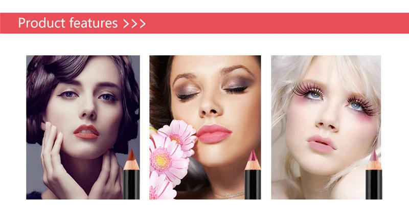 Description Picture 6 of item12 Colors Cosmetic Lipstick Pen Matte Long Lasting Pigments Waterproof Lady Charming Lip Liner Contour Makeup Lipstick Tool