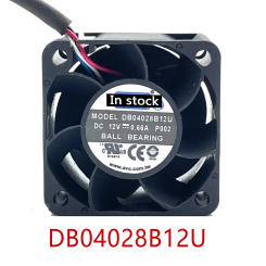 Original new 100% working 4028 40mm double ball bearing fan DB04028B12U 1U server chassis cooling fan 12V 0.66A 40*40*28mm