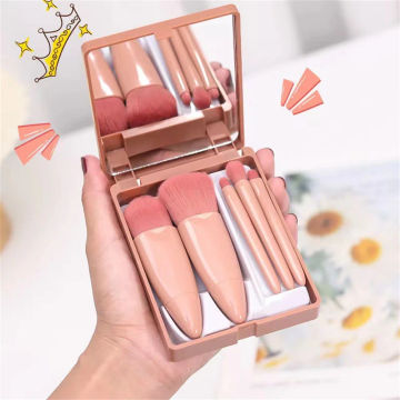 5pcs Makeup Brushes Maquiagem Travel Mini Portable Box With Mirror Multi Functional Powder Brush Powder Blusher Brush косметика