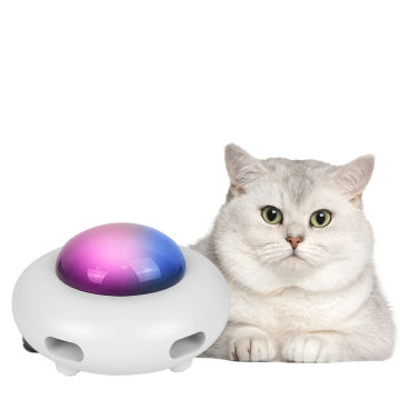 Replaceable Feather UFO Pet Turntable Catching Interactive Automatic Electric Cat Toy Cat Entertainment Toys Pet Supplies
