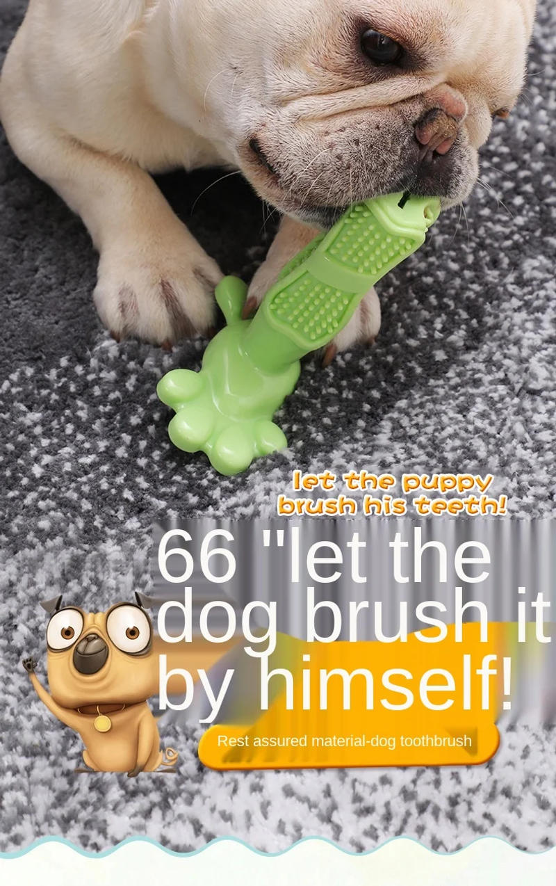 Description Picture 2 of itemPet Dog Toothbrush Chew Toy Doggy Brush Stick Soft Rubber Teeth Cleaning Dot Massage Toothpaste for Small dogs Pets Toothbrushes