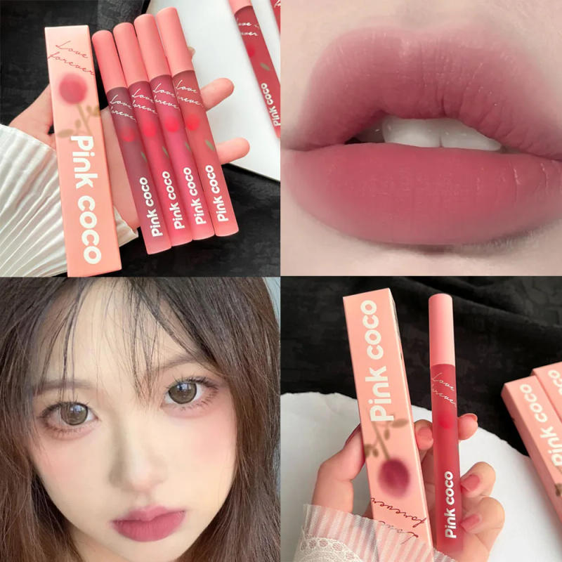 Description Picture 5 of item6 Color Lipstick Velvet Matte Liquid Lip Stick Waterproof Rose Pink Lip Gloss Long Lasting Sexy Women Lip Tint Beauty Cosmetics