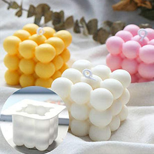 Reusable Ball Cube Aromatherapy Candle Mold Silicone DIY Craft Mould Baking Tool