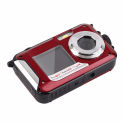 Digital Camera Waterproof Camera 2.7 Inch 1.8 Inch Double Screen Max 48MP 16 X Digital Zoom Black Camcorder