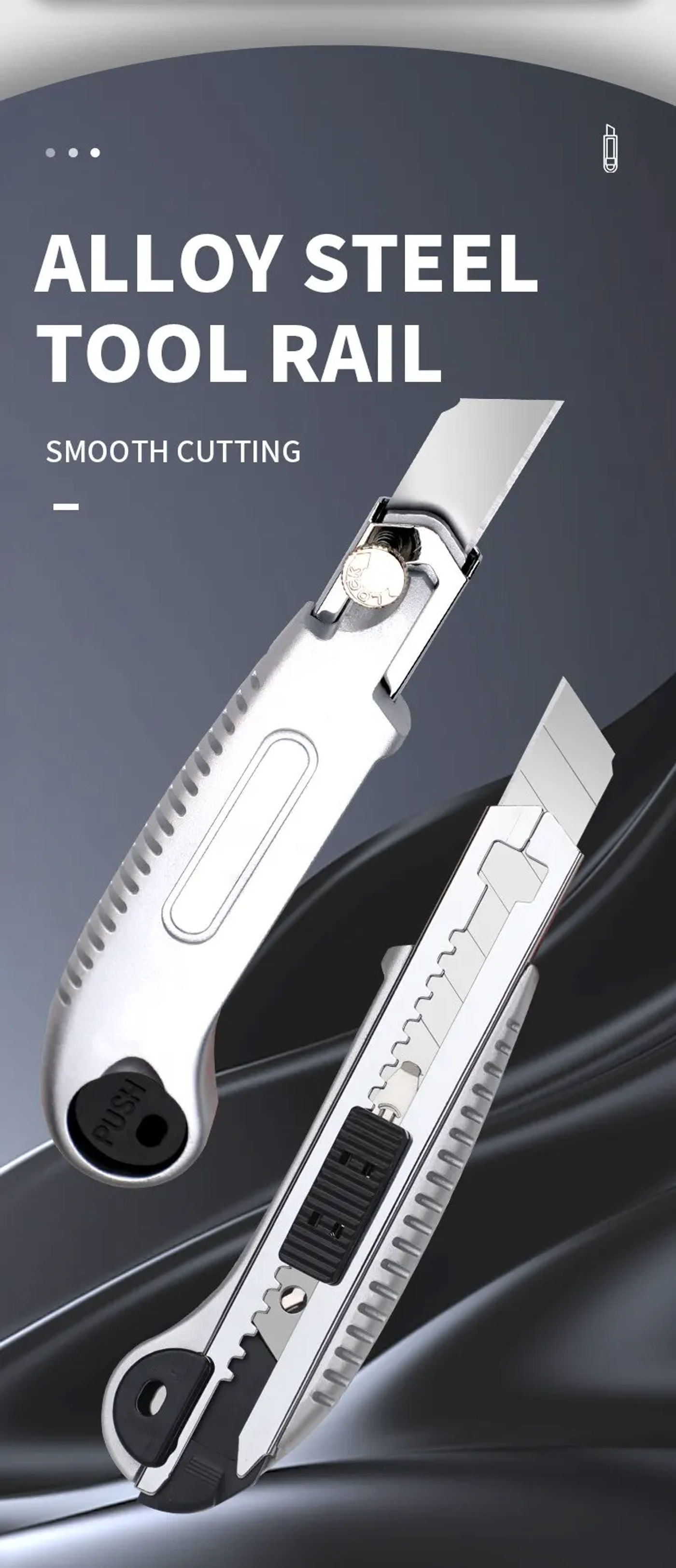 Description Picture 5 of itemArt Knife Heavy Duty All Steel Thickened Large All Stainless Steel Wallpaper Knife Industrial Grade Durable Tool Holder