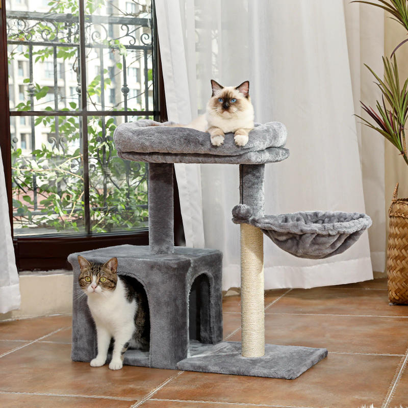 Description Picture 4 of itemCat Tree Small Cat Tower Cat Condo for Indoor Cats with Sisal Covered Scratching Post, Deep Hammock for Kittens and Small Cats