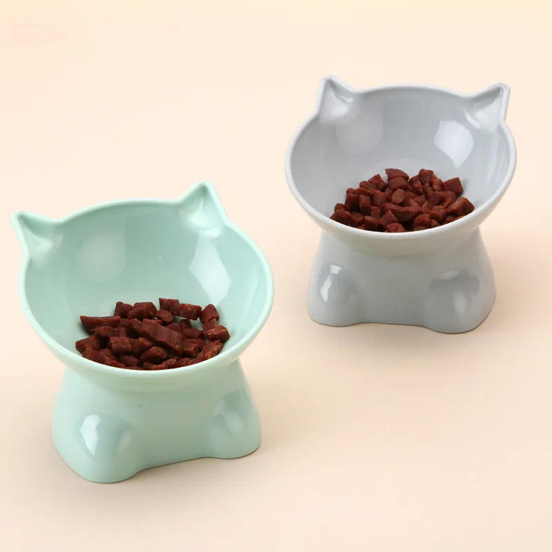 Description Picture 3 of itemPlastic Tilted Elevated Cat Bowl Non-Slip Cat Bowl Elevated Cat Food Bowl Small Dogs Drinking Eating Feeder Accessories