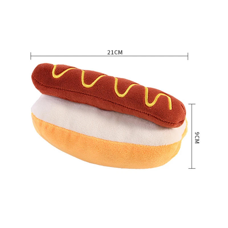 Description Picture 2 of itemPet Toys Plush Squeaky Toy Bite-Resistant Clean Dog Chew Puppy Training Toy Soft Hot Dog Chewing Toys Pet Supplies For Puppy