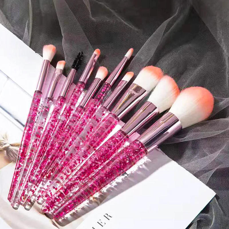 Description Picture 4 of item10PCS Glitter Shinng Crystal Makeup Brushes Set Cosmetic Beauty Powder Brush Concealer Eye Shadow Complete Makeup Kit Tool Women