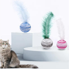 Cat Plush Toy Ball Feather Star Ball Plus Throwing Toy EVA Material Light Foam Ball Training Interactive Toy Ball Pet Supplies