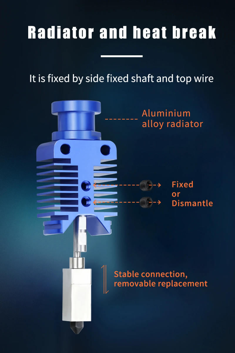 Description Picture 6 of itemEnder3 Hotend Kit Upgrade High Speed Printing Hotend Kit 300°C Hardened Steel Nozzle For ender 3 v2 CR10/VORON2.4 3D Printer