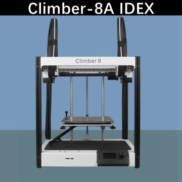 Newest IDEX 3D Printer FDM Independent Dual Extruder Dual X Full Metal frame High Precision Large size DIY kit Climber-8A