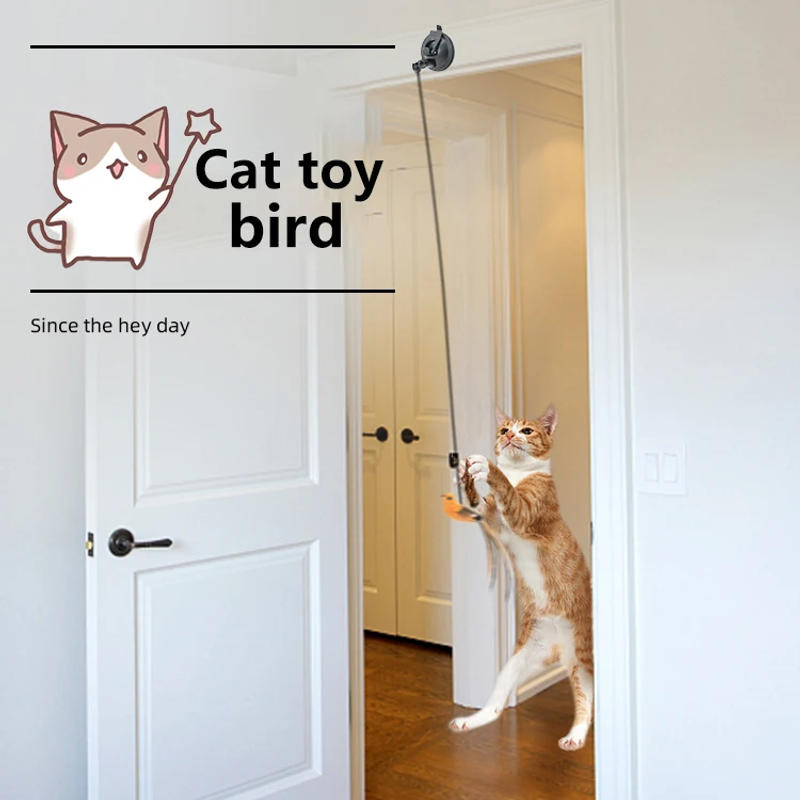 Description Picture 3 of itemSimulation bird Cat Toy Retractable Hanging Door Type Cat Scratch Rope Mouse Funny Self-hey Interactive Mouse Toy Pet Supplies