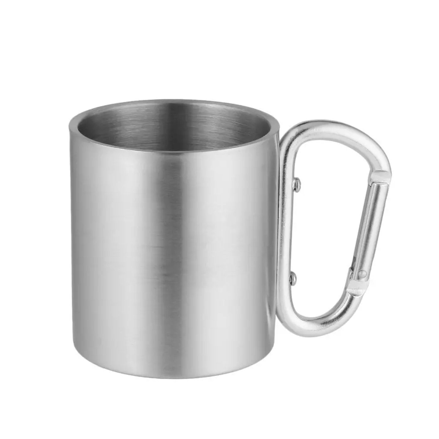 Description Picture 5 of itemPortable Outdoor 180ML Stainless Steel Water Tea Coffee Mug Self Lock Carabiner Handle Cup For Camping Hiking Climbing