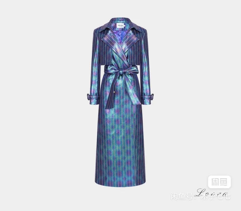 Description Picture 3 of itemFashion Women PU Leopard Jacket Autumn Winter Long Coat Luxury Trench Jacket Oversized Overcoat Turn-down Collar