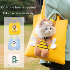 Cat bag out portable canvas shoulder bag Cat school bag pet cat large capacity cat cage cat diaper bag supplies