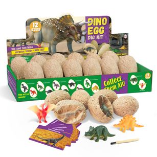 12Pcs Kids Dinosaur Egg Dig Excavation Kit Archaeology Educational Puzzle Toy