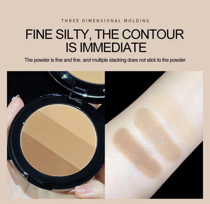 Description Picture 3 of item3-color Contouring Powder Bronzers Palette Cosmetic Long Lasting Natural Stereoscopic Face Shading Powder Contour Powder Palette
