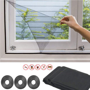 3Pcs DIY Invisible Transparent Window Insect Screen Mosquito Protection Net