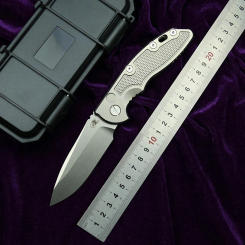 LEMIFSHE Real 440C Blade Hinderer XM-18 Titanium Handle Ceramic Bearing Folding Knife Tactical Pocket Camping Hunt Outdoor Tool