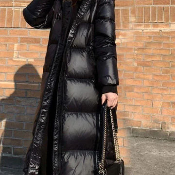 Fotvotee Winter Jacket Women Parkas Hooded Long Puffer Jacket 2023 Black Streetwear Outerwear Casual Thicken Warm Elegant Coats