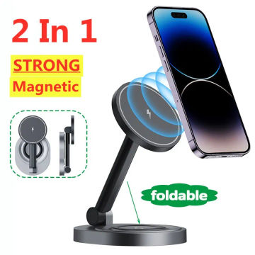 Foldable 30W 2-in-1Magnetic Charging Stand Dock for Apple iPhone 15/14/13/12/Pro/Apple Watch/AirPods 2/ Pro