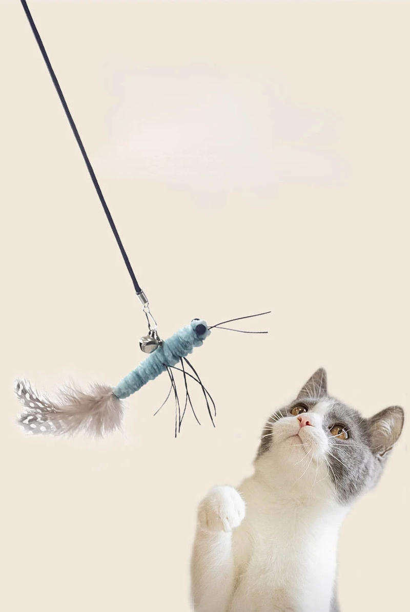 Description Picture 3 of itemDr.DC Wire Teasing Cat Stick Insect Dragonfly Feather Cat Supplies Cat Pet Moth Toy Interactive Fun Pet Cat Toy Pole