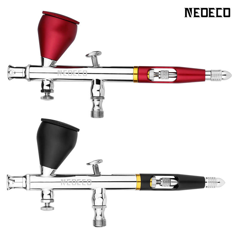 Description Picture 2 of itemNEOECO NCT-SJ83 Dual Action Airbrush 9cc 1/3 oz Fluid Cups Quick Remove Air brush Cap Design Gravity Feed Set for Model Cake Art