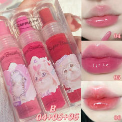 Liquid Lipstick Cute Cat Jelly Lip Glaze Moisturizing Lasting Sexy Red Mirror Lip Gloss Lip Tint Beauty Makeup Lip Care Oil