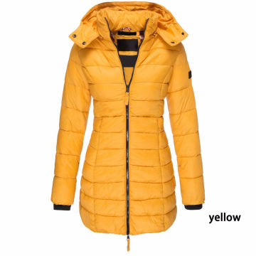 Winter Jackets for Women Zipper Hooded Cotton Padded Jackets Long Sleeve Warm Coat Slim Parka Female Portable Outwear
