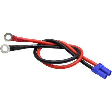 50CM EC5 to O Ring Terminal Cable,EC5 Female to O Ring Eyelet Terminal Plug Connector Cable 10AWG RC ESC Charger Side Power