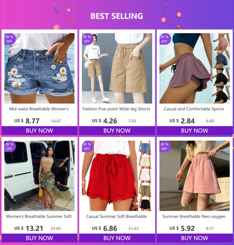 Description Picture 2 of itemShorts for Women Spring and Summer Soft Breathable Women's Short High Waist Elastic Loose Sports Casual Comfortable