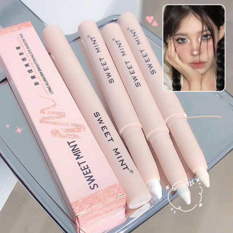 Description Picture 5 of itemEye Shadow Lying Silkworm Highlighter Pen Korean Eyes Makeup Matte White Pearl High-gloss Brightening Glitter Eyeshadow Stick