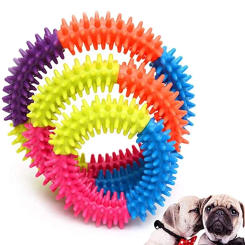Molar Bite Rubber Chew Toy Pet Dog Puppy Round Ring Circle Tooth Cleaning Chewing Training Pet Products Peluche
