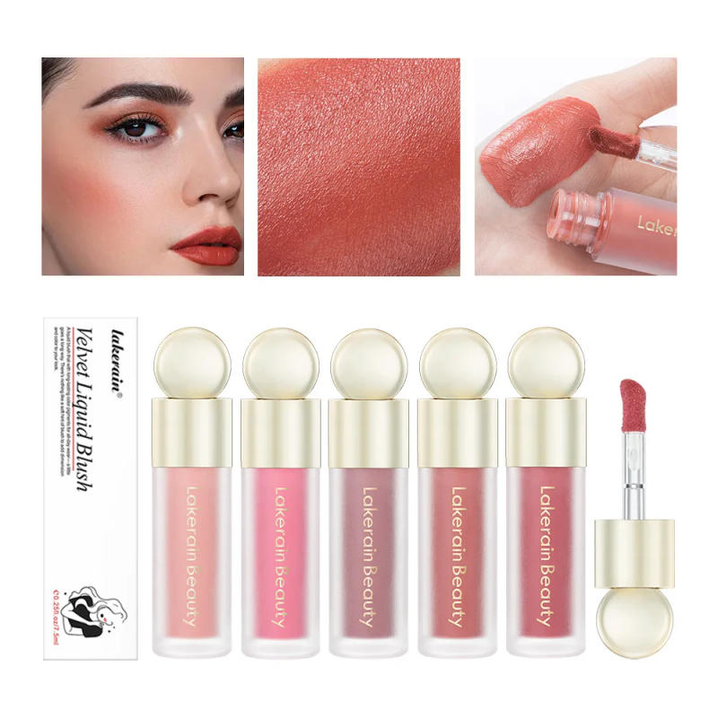 Description Picture 2 of item1PC Waterproof Liquid Blush Velvet Matte Blusher Face Pigment Lasting Beauty Natural Cream Cheek Tint Orange Peach Blush Makeup