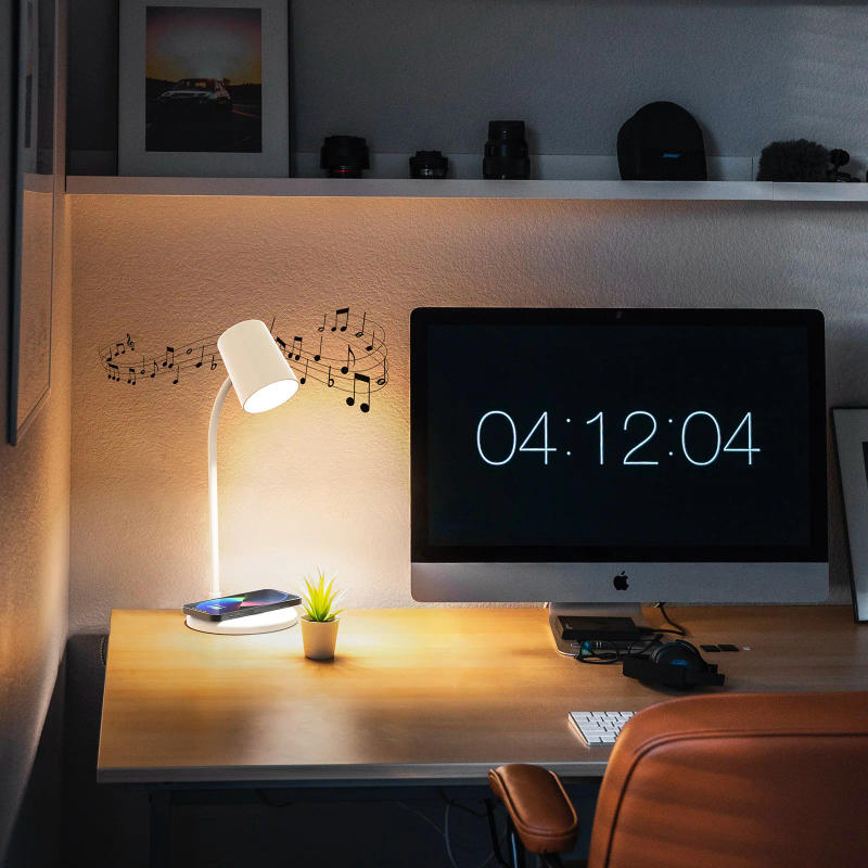 Description Picture 5 of itemWireless Charging Desk Lamp Bluetooth Speaker 3 in 1 Night Light USB Charging LED Desk Lamp Bluetooth Audio Wireless Charger