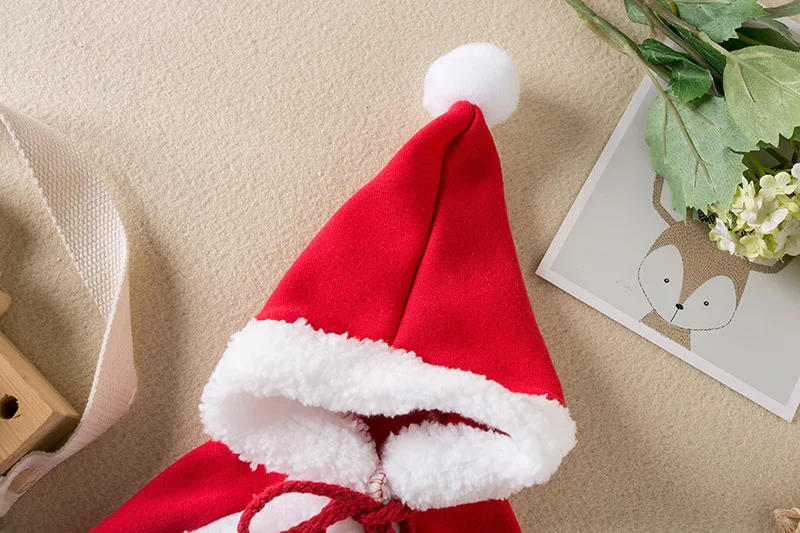 Description Picture 6 of itemFunny Cat Christmas Cat Costume Dog Cloak With Hat Pet Accessories Warm Adjustable Deer Santa Claus Pet Cat Costume Cat Cosplay