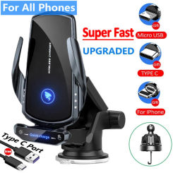 Automatic 15W Fast  Car Wireless Charger for iPhone 14 13 Pro Max Samsung Xiaomi Magnetic USB Fast Charging Phone Holder Mount