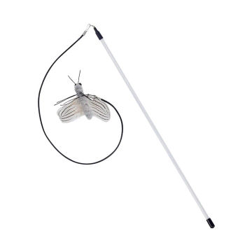 Dr.DC Wire Teasing Cat Stick Insect Dragonfly Feather Cat Supplies Cat Pet Moth Toy Interactive Fun Pet Cat Toy Pole