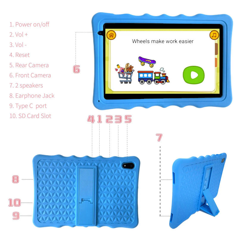 Description Picture 4 of item10.1inch Education Tablet Study Pad .Android11,64G HD Safety Eye Protection Screen, WiFi, Dual Camera,Montessori Education Toy.