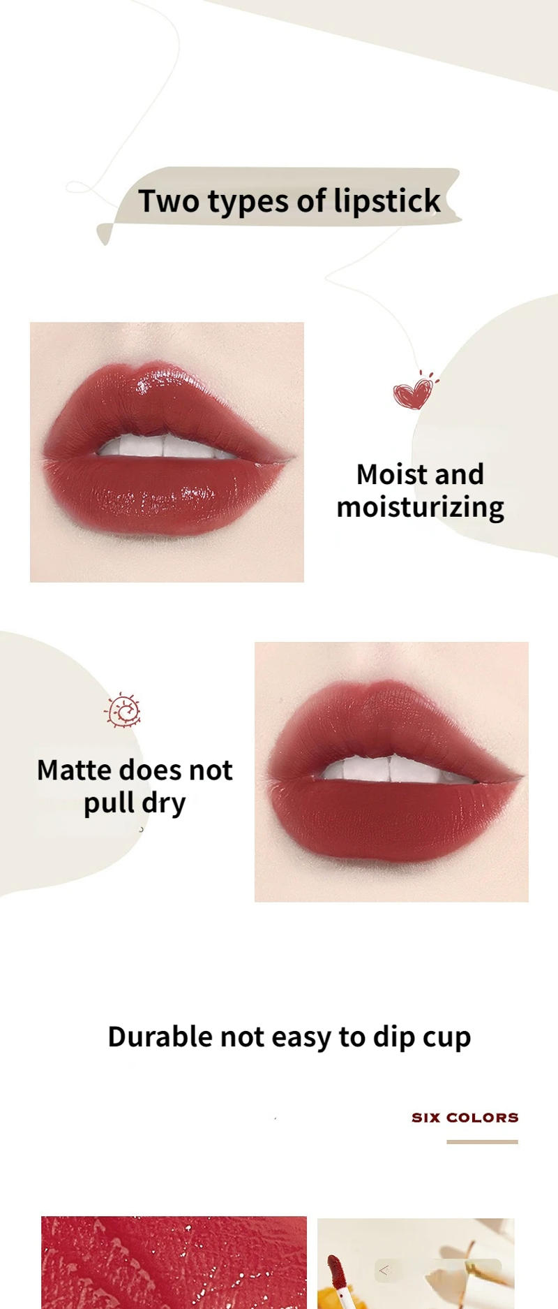 Description Picture 5 of itemNOVO Light Feather Mist Lip Glaze Velvet Matte Matte Long-lasting Moisturizing Long-lasting Color Lip Makeup