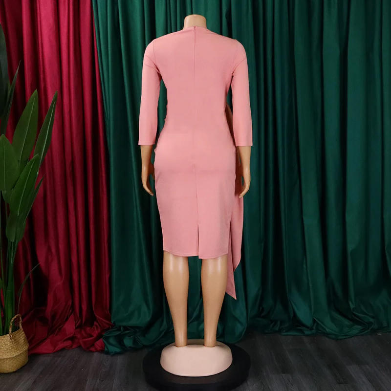 Description Picture 5 of itemChamliforve Dress for Women Fashion Office OL Formal Women's Dress Bandage Plus-size Pleated Dress maxi dresses for women