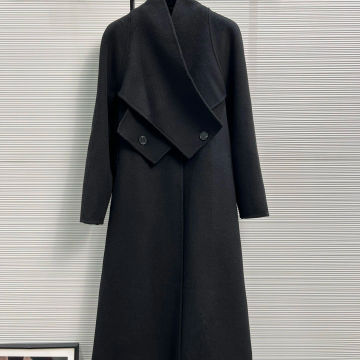 10.23 KlasonBell Solid Color Temperament Criss-Cross Scarf Collar Collect Waist Double-Siede Cashmere Coat Women