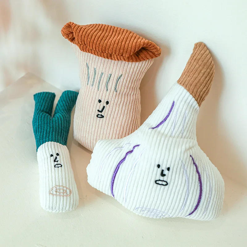 Description Picture 3 of itemIns Dog Toy Birthday Gift Green Onion Garlic Mushroom Squeaky Toy Pet Interactive Toy Imitation Vegetable Toy Photo Accessories