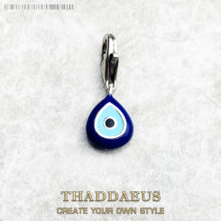 Turkey Eye Blue Enamel Culture Charm Pendant 925 Sterling Silver New DIY Jewelry Lucky Accessories For Women Men