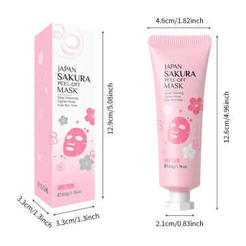 Sakura Peeling Face Mask Deep Cleansing Anti Aging Anti Wrinkle Whitening Blackhead Removed Tear Off Mask Facial Skin Care 50g