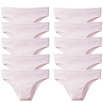 BZEL 10PCS/Set Women's Panties Sexy Breathable Underwear Comfortable Lingerie Cotton Striped Briefs Fashion Cozy Underpants Sale