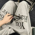 QWEEK Winter Fleece Women's Sweatpants Vintage Oversized Y2k Harajuku Warm Pants Streetwear Hip Hop Korean Fashion Trousers New