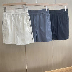 Shorts for Women 2023 New Summer Elastic High Waist Side Beaded Chain Design Solid Color Loose Casual Short Pants