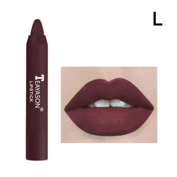 Waterproof Matte Velvet Nude Lipstick Pencil Sexy Red Brown Pigments Makeup Long Lasting Profissional  Lip Tint Makeup 12 Colors